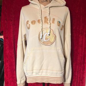 New Embraided Sweat-shirt Hoodie  Beige Color Kangaroo Pockets Long Sleeves